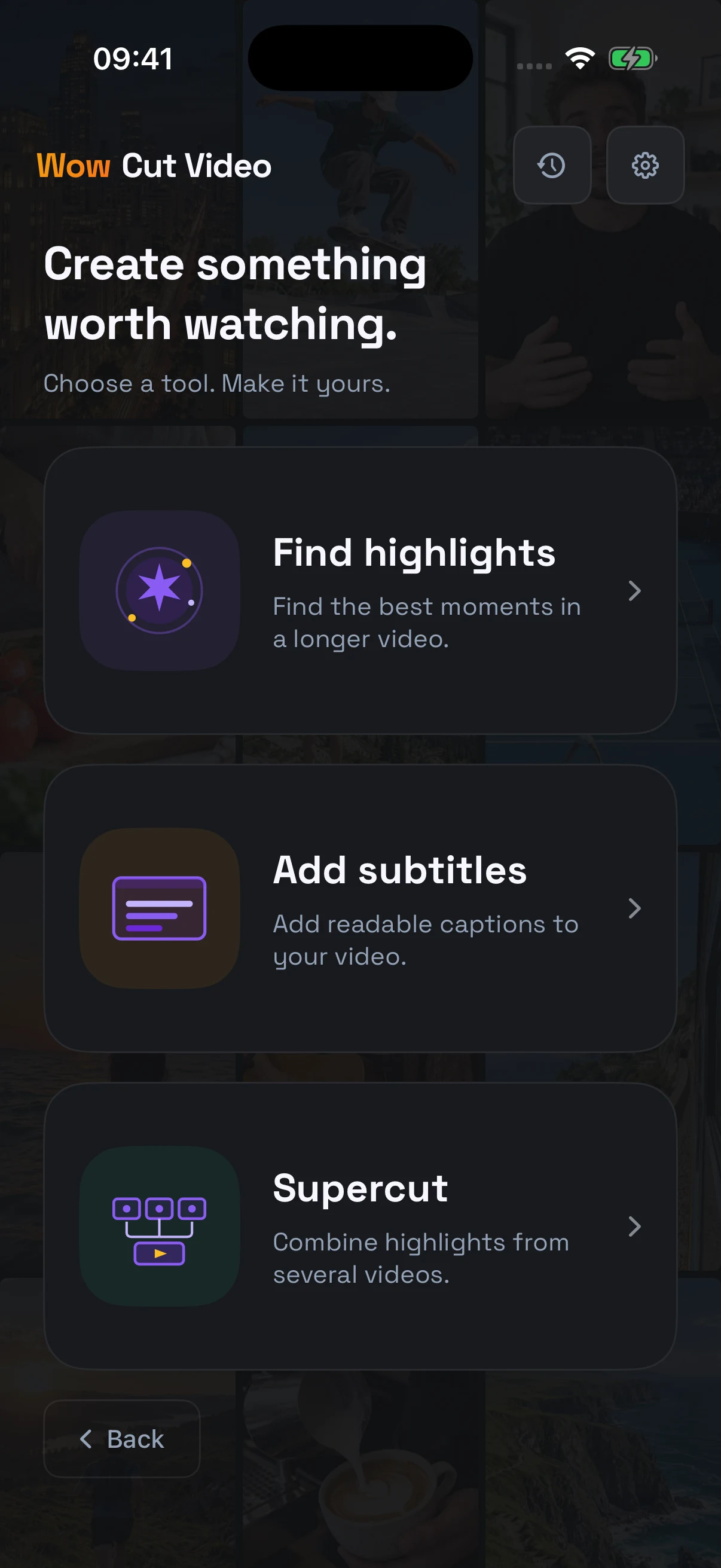 Find Wow moments: Choose “Find highlights”